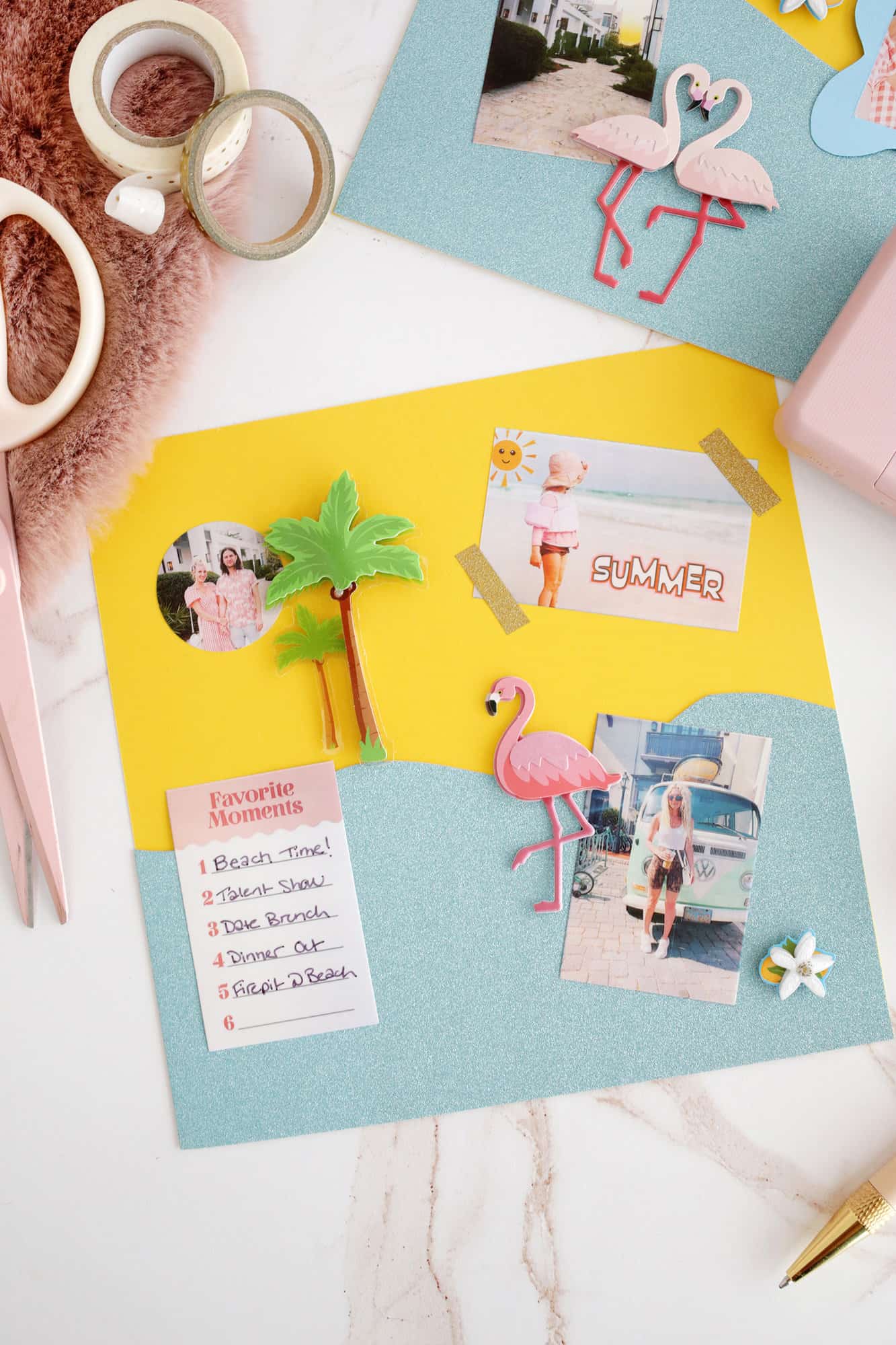 easy scrapbooking idea with photos and stickers