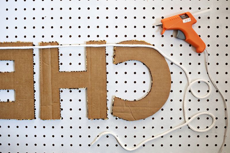 Love this! Sequin letter garland DIY (click through for tutorial)